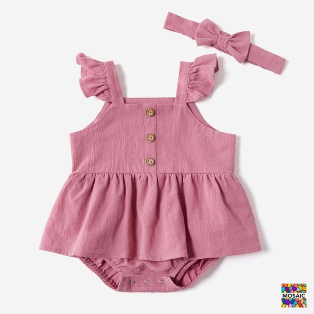 Baby fashion romper with headband